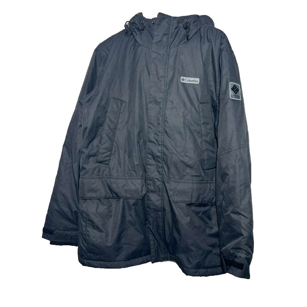 Columbia Snow Ski Jacket Women's Large Black with Fur Hood Coat Thermalcoil